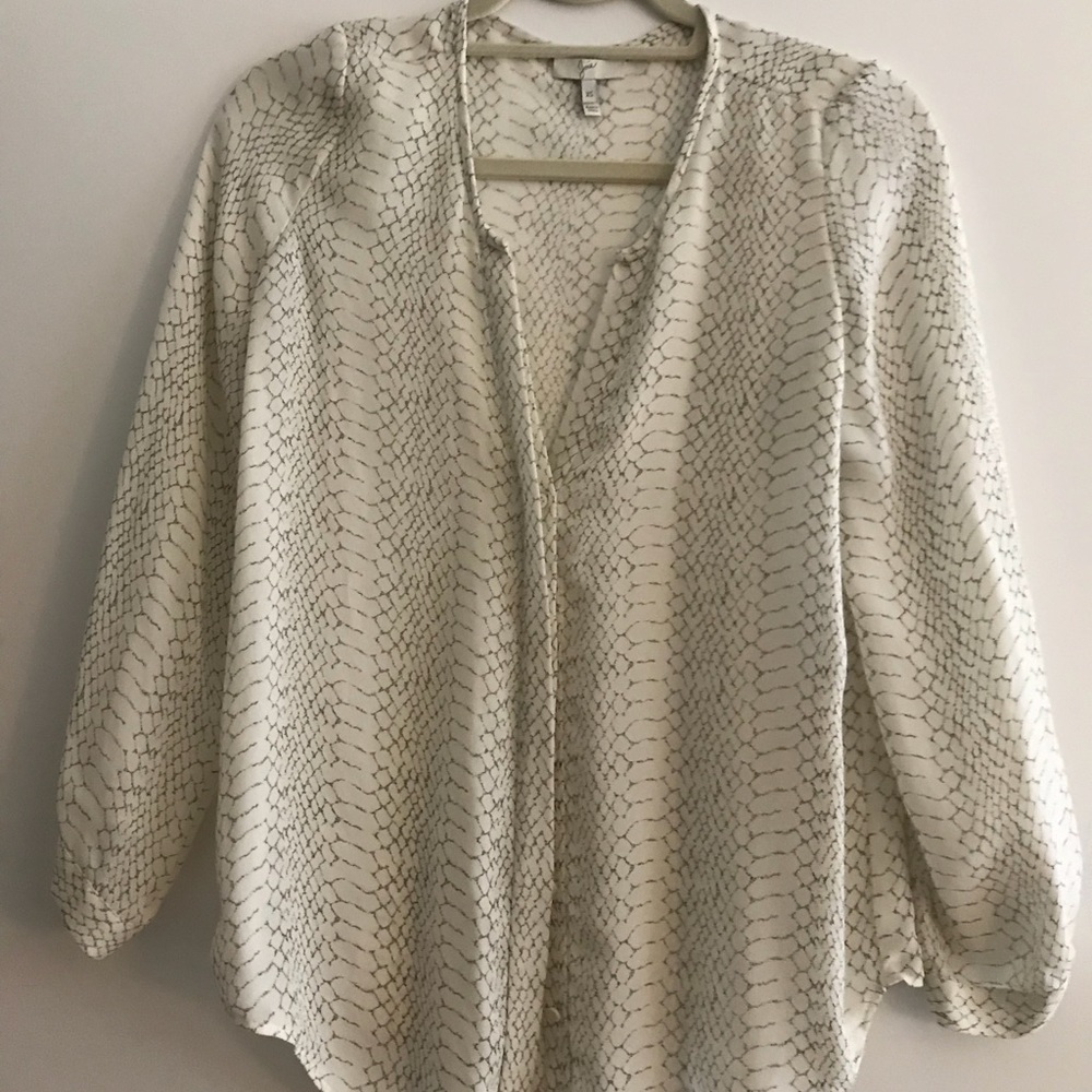 Joie silk snake print silk blouse porcelain